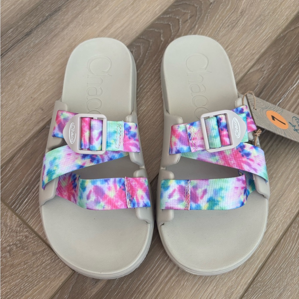 Chaco Chillos Slide Sandals Light Tie Dye Women’s Size 7 NWT